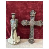 2 pc. ornate, scrolled resin wall cross and