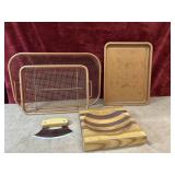 5 pc. Wire  mesh desk storage baskets, nonstick