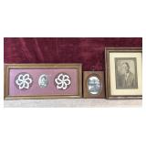 3 pc. vintage wooden crocheted ortatted motifs
