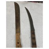 Vintage Machete & Curved Butcher Scimitar Knife