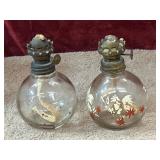 2 pc. vintage miniature glass oil lamp. Used.