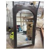 Vintage wooden dresser mirror featuring a