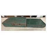 2 Vintage green metal Coleman two-burner camp