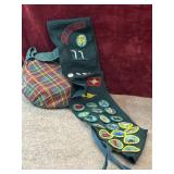 2 pc. vintage dark green Girl Scout proficiency