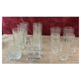 15 pc. glass drinking tumblers, lowball drinking