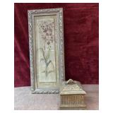 2 pc. artist Cheri Blum  framed botanical art