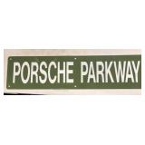Porsche Parkway, green and white metal
