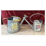 2 pc. vintage-style galvanized metal watering