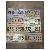 8 Mississippi License Plates from various years,