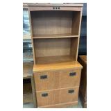 Wooden lateral file cabinet and bookcase combo
