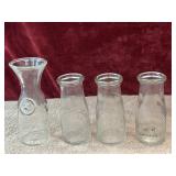 4 pc. vintage Milk Heritage Company  1819  glass