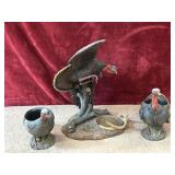3 pc. turkey sculpture and decor.