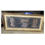 Woven Christmas tapestry, featuring musical
