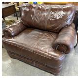 Lane Furniture. Oversized brown leather armchair