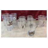 9 Double-walled Insulated Plastic Tumblers.