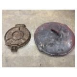 Vintage cast iron tortilla press, domed cast iron