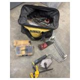 DEWALT Open-Mouth Tool Bag holding various hand