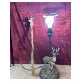 2 pc. rustic woodland deer table lamp and