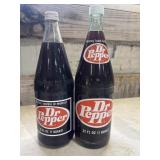 2 Vintage commemorative Dr Pepper glass bottles
