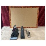4 pc. Bulletin board, Swingline stapler and hole