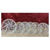 6 Pc. Vintage Hand-cut Lead Crystal Coaster And