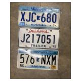 3 Vintage U.S. license plates, Minnesota License