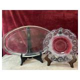2 pc. Pyrex #209 9-inch pie plate and ruby red