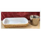 3 pc. white milk glass rectangular baking dish,