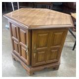 Vintage hexagonal storage end table.