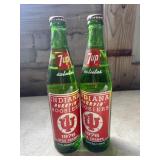 2 Vintage 1976 7-Up commemorative glass bottles