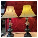 2 pc. traditional dark bronze metal table lamps