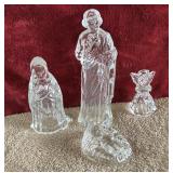 4 pc. clear glass nativity