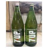 2 Vintage green glass 7-Up Bicentennial