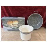 3 pc. silverplated oval wire serving basket,