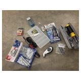 Collection of house hold tools, including a 104