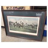 Framed vintage color print titled "Getting Away