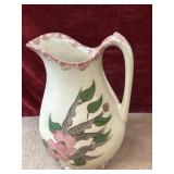 Vintage hand-painted ceramic water pitcher