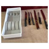 7 pc. Knife holder and J.A. Henckels