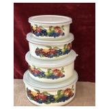 4 pc. Enamelware nesting mixing bowls.