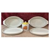 5 pc. vintage Denby stoneware ceramic oval