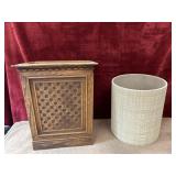 2 pc. vintage rectangular wastebasket and Winslow