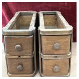 2 pc. vintage wooden drawers from antique treadle