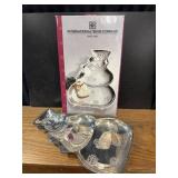 Vintage silver-plated snowman-shaped serving