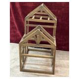 Handcrafted wooden scale miniature timber-framed