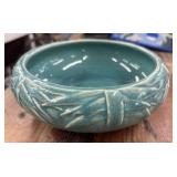 Vintage McCoy Pottery Turquoise Bamboo Leaf