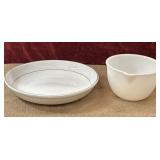 2 pc. Porcelain serving bowl and Pyrex vintage