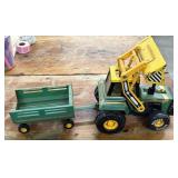 Vintage Buddy L Tractor Loader & Trailer Set