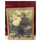 Vintage reproduction print still-life painting