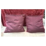 2 pc. plum-purple gridded decorative throw