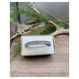 Kim Rogers silver-tone crystal accent bangle.